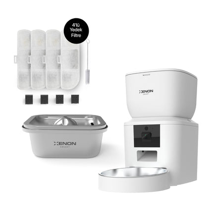 Akıllı Mama Kabı, Çelik Su Pınarı ve Filtre Seti