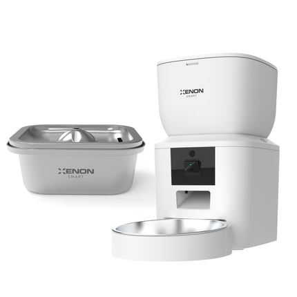 Akıllı Mama Kabı ve Çelik Su Pınarı Beyaz