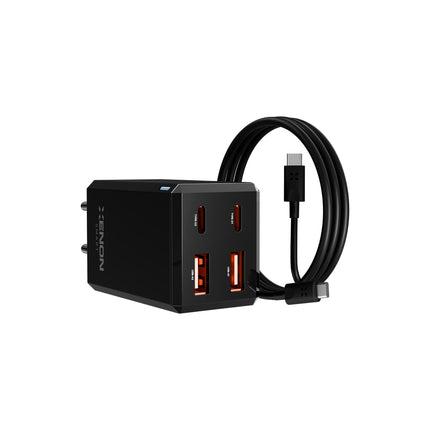 Xenon Smart Hızlı Şarj Adaptörü 65W GaN + Type-C Kablo 100W PD | 4 Port, iPhone & Samsung Uyumlu (X6425)