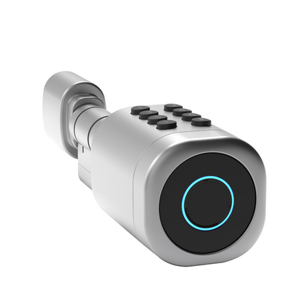 Akıllı Kapı Kilidi Parmak İzi Şifre Girişli Gümüş