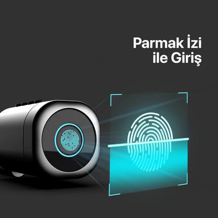 Akıllı Kapı Kilidi Parmak İzi Şifre Girişli Gümüş