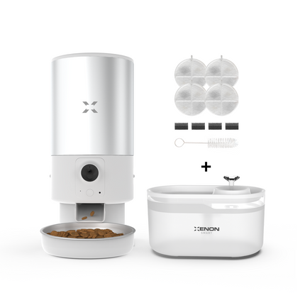 Akıllı Çelik Mama Kabı, Akıllı Su Pınarı ve Yedek Filtre 3'lü Pet Seti