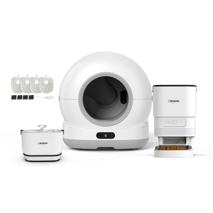 Akıllı Kedi Tuvaleti, Mama Kabı ve Otomatik Su Pınarı 4'lü Pet Ürünleri Seti