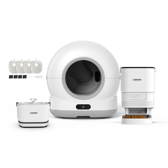 Akıllı Kedi Tuvaleti, Mama Kabı ve Otomatik Su Pınarı 4'lü Pet Ürünleri Seti