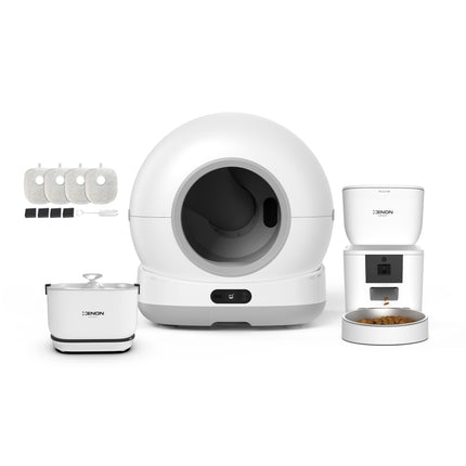 Akıllı Kedi Tuvaleti, Mama Kabı ve Otomatik Su Pınarı 4'lü Pet Ürünleri Seti