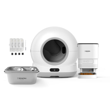 Akıllı Kameralı Kedi Tuvaleti, Mama Kabı ve Çelik Su Pınarı 4'lü Pet Ürünleri Seti