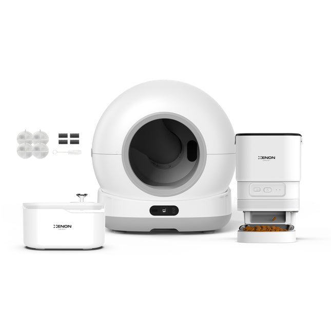 Akıllı Kedi Tuvaleti, Mama Kabı ve Su Pınarı 4'lü Pet Ürünleri Seti