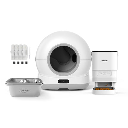 Akıllı Kedi Tuvaleti, Mama Kabı ve Çelik Su Pınarı 4'lü Pet Ürünleri Seti