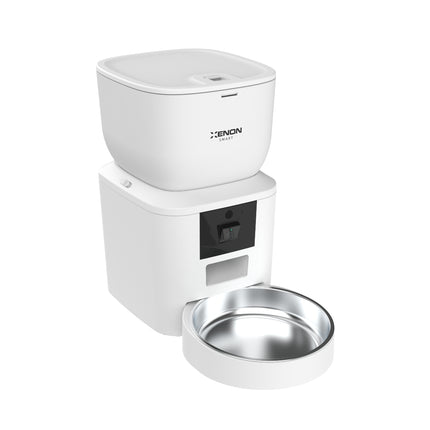 Akıllı Kedi Mama Kabı ve Otomatik Su Pınarı Seti Beyaz