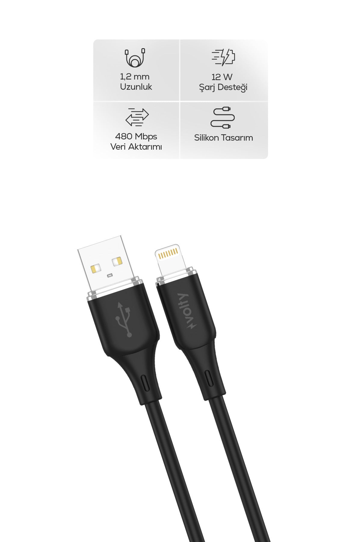 Volty V0205003 USB-A to Lightning Şarj Kablosu