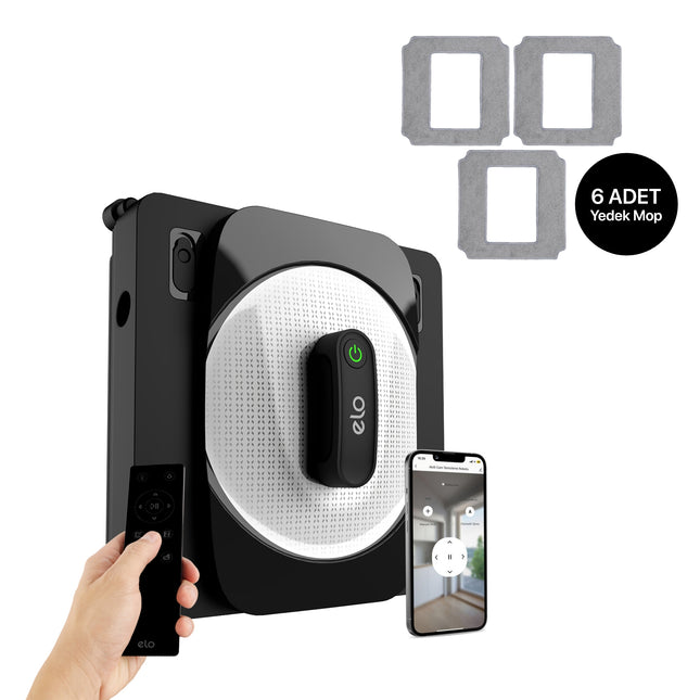 Elo Cam Temizleme Robotu ve Yedek Mop Seti