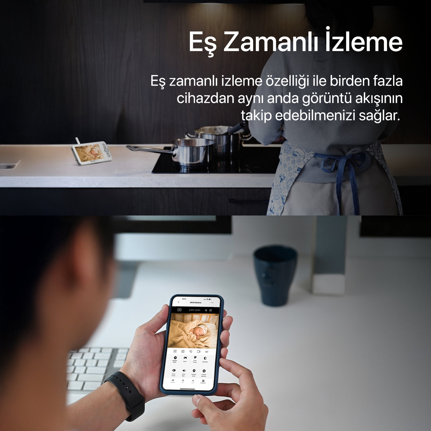 Akıllı Bebek Kamerası Dijital Monitörlü