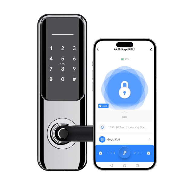 Akıllı Kapı Kilidi Parmak İzi Şifre Girişli