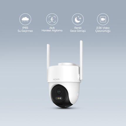 Meari S2 Plus 3MP Akıllı Dış Mekan Wi-Fi Güvenlik Kamerası 256GB IP65 Ethernet