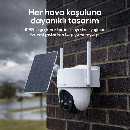 Meari V1 3MP Akıllı 4G Dış Mekan Güvenlik Kamerası 8W Solar Panel IP65