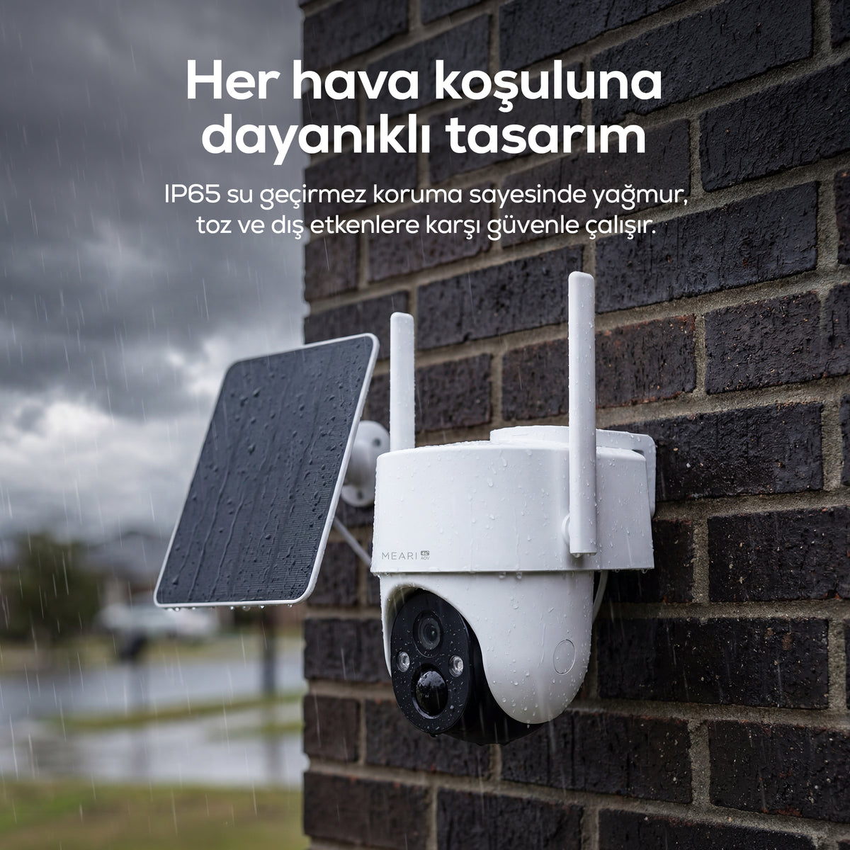 Meari V1 3MP Akıllı 4G Dış Mekan Güvenlik Kamerası 8W Solar Panel IP65