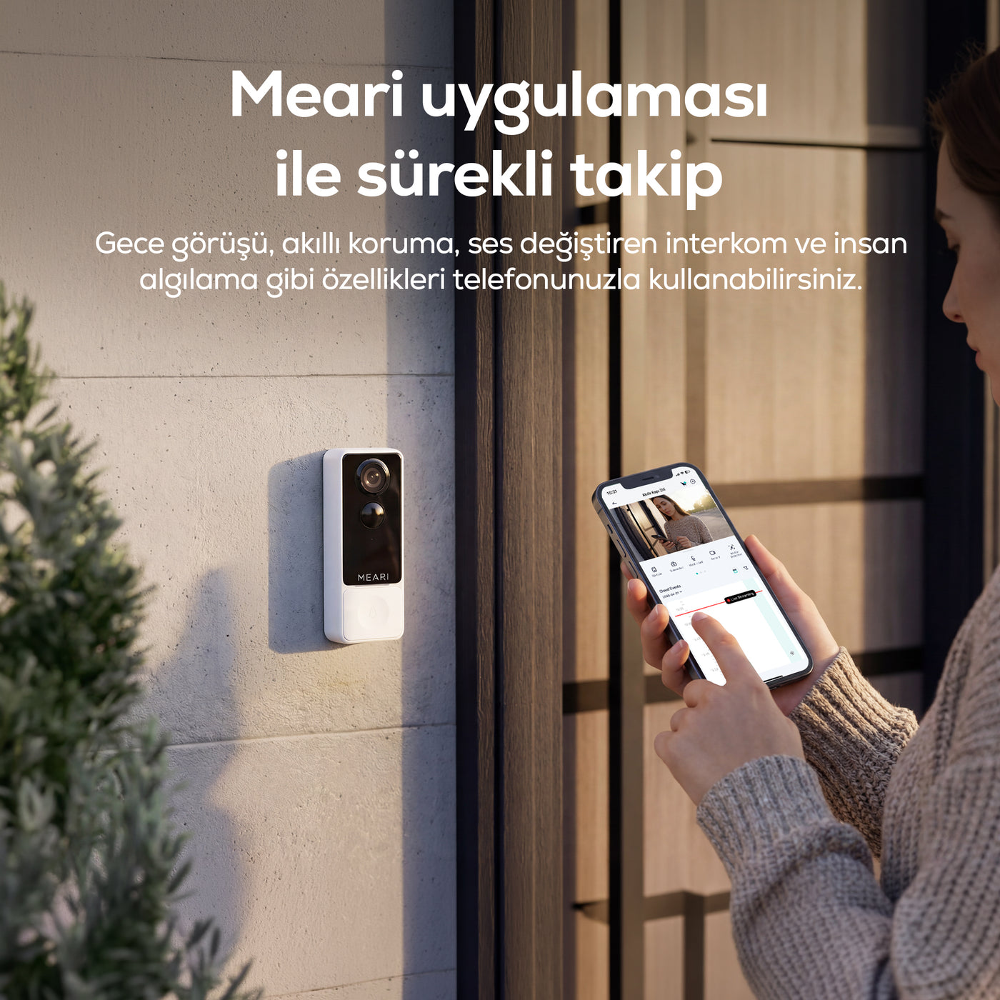 Meari B1 3MP Akıllı Dış Mekan Güvenlik Kamerası Wi-Fi 5200mAh 256GB IP65
