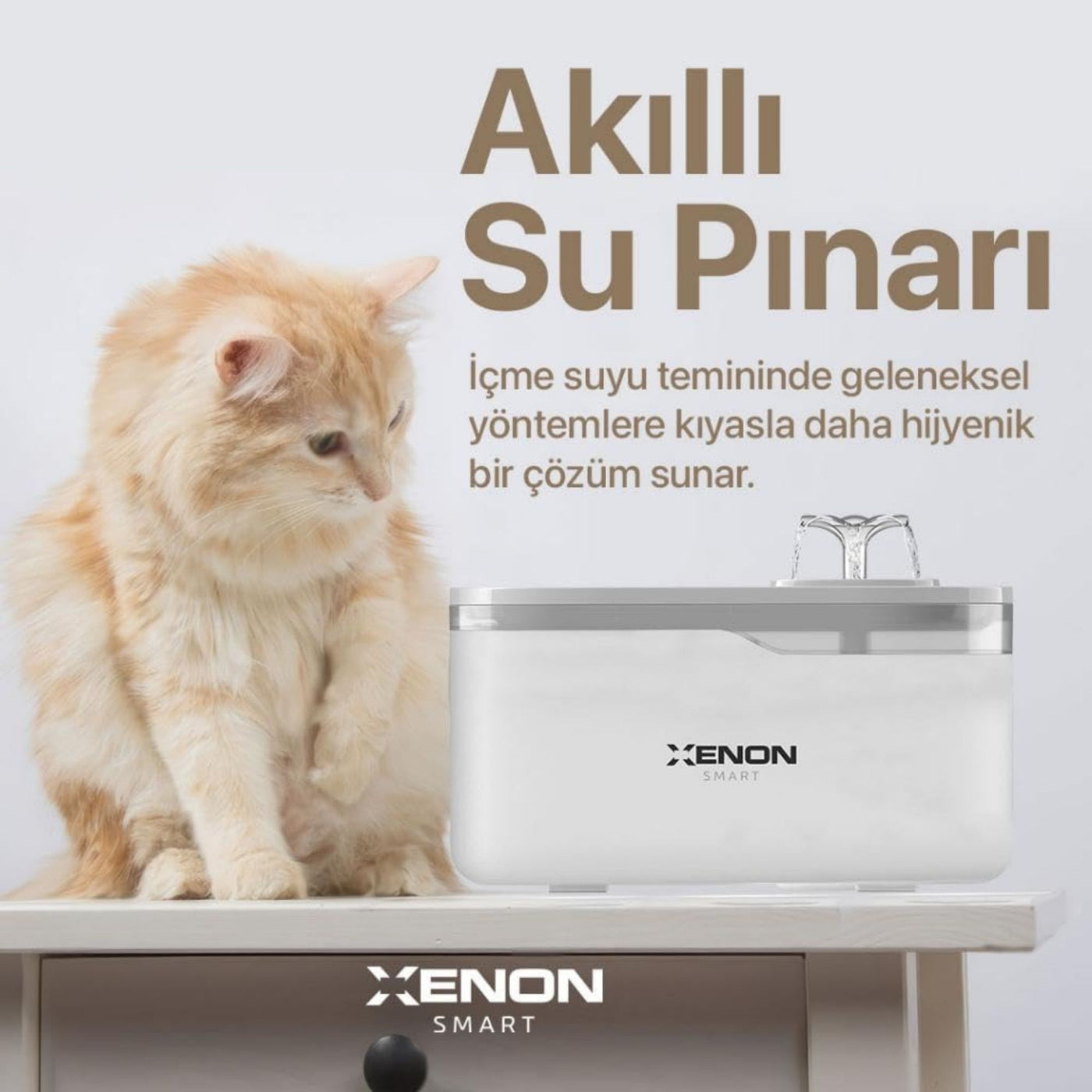 Akıllı Kedi Su Pınarı Beyaz
