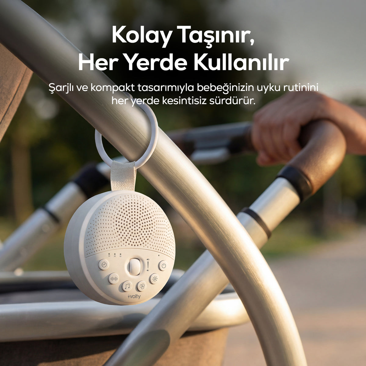 Volty Bebek Uyku Arkadaşı | 21 Sesli Beyaz Gürültü Makinesi, Gece Lambalı, Çocuk Kilitli, (V0501001)