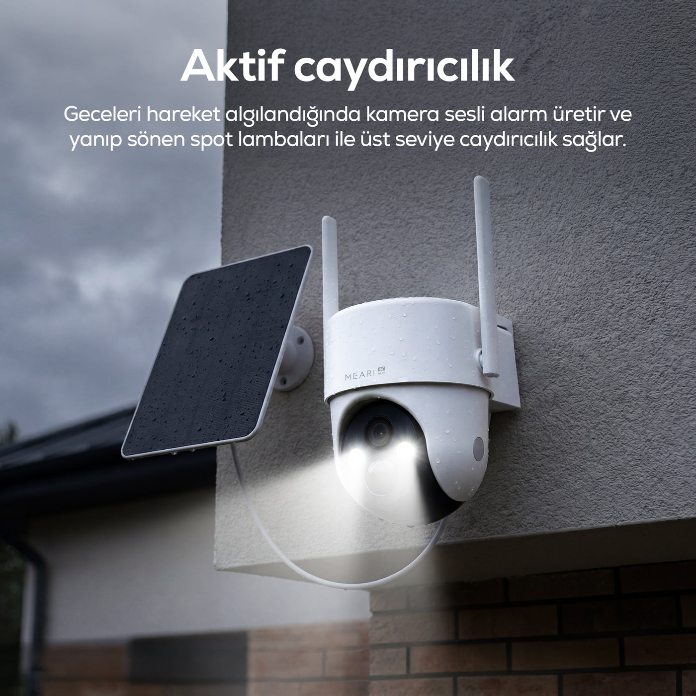 Meari V1 3MP Akıllı 4G Dış Mekan Güvenlik Kamerası 8W Solar Panel IP65