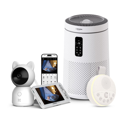 Akıllı Monitörlü Bebek Kamerası ve Beyaz Gürültü Pış Pış Sesi Bebek Uyku Arkadaşı Ve Hava Temizleyici Seti