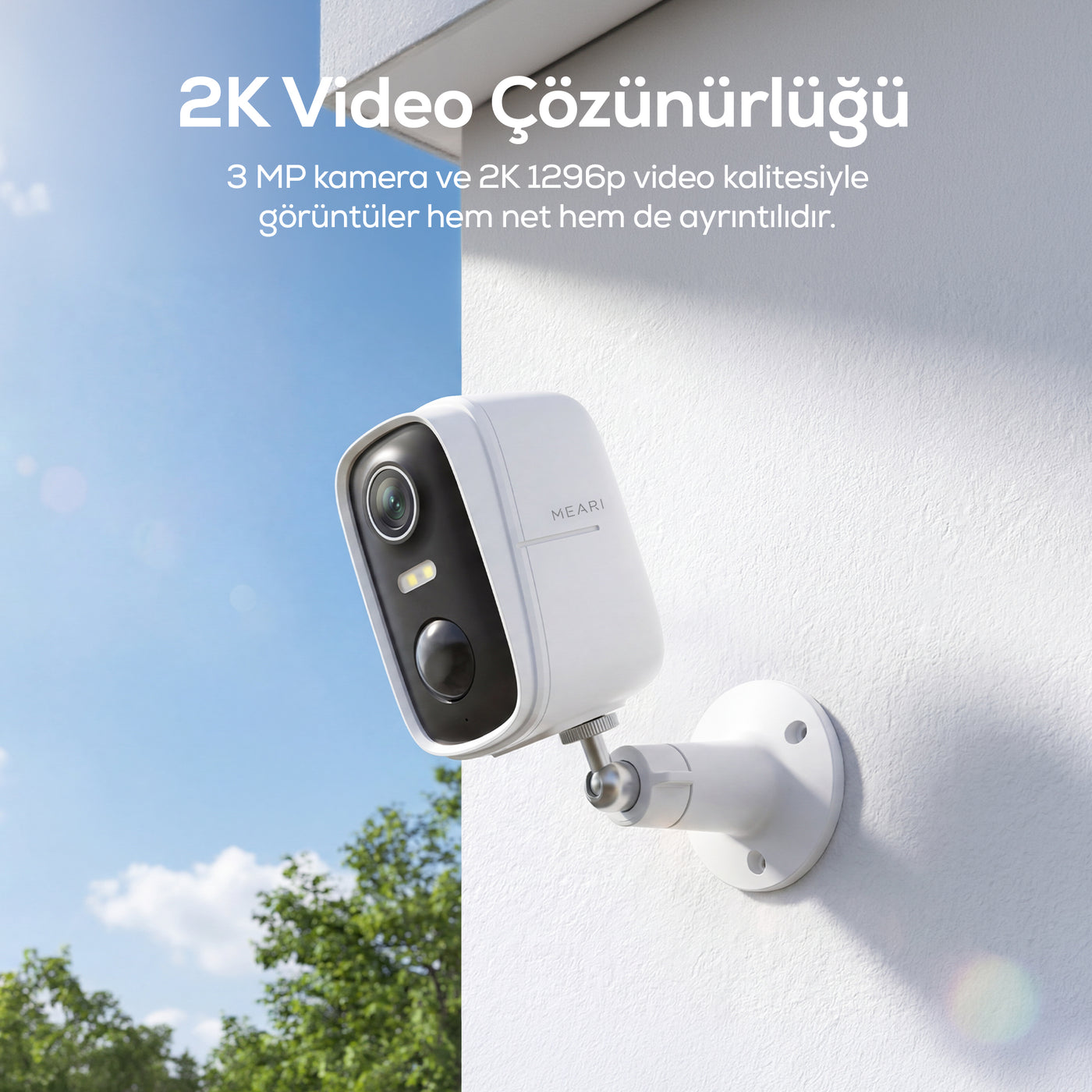 Meari N1 3MP Pilli Akıllı Dış Mekan Güvenlik Kamerası Wi-Fi Solar Uyumlu IP65