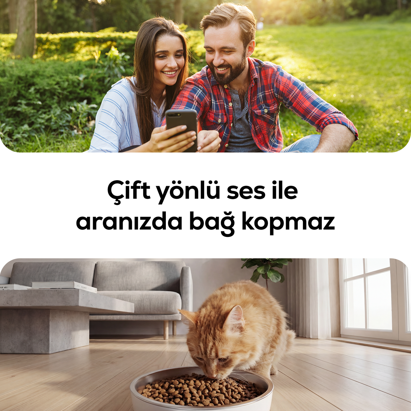 Hubspet Akıllı Mama Kabı (Kameralı) | 1080p, 5L, Mobil Kontrol, Çelik Kase, Çift Yönlü Ses (H503)