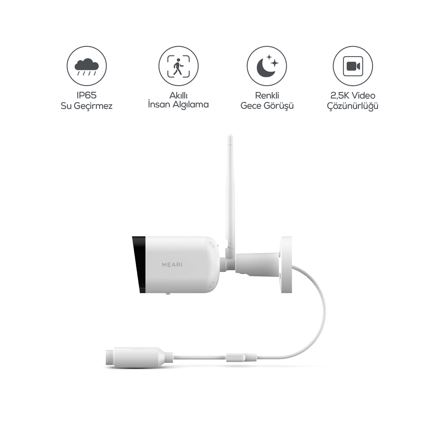 Meari L1 Plus 4MP Akıllı Dış Mekan Wi-Fi IP Güvenlik Kamerası Ethernet IP65
