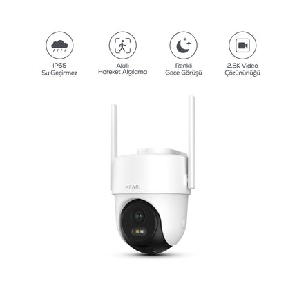 Meari S2 Plus 3MP Akıllı Dış Mekan Wi-Fi Güvenlik Kamerası 256GB IP65 Ethernet