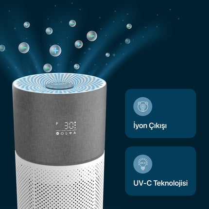 Akıllı Hava Temizleyici Gri