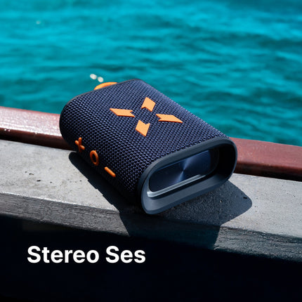 Bluetooth Hoparlör (Lacivert + Turuncu)