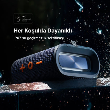 Bluetooth Hoparlör (Lacivert + Turuncu)