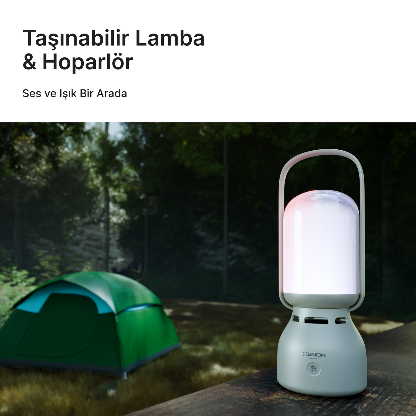 Xenon Smart Lambalı Bluetooth Hoparlör | RGB Gece Lambası, Müziğe Duyarlı, 60 Saat Pil, Taşınabilir (X6850)