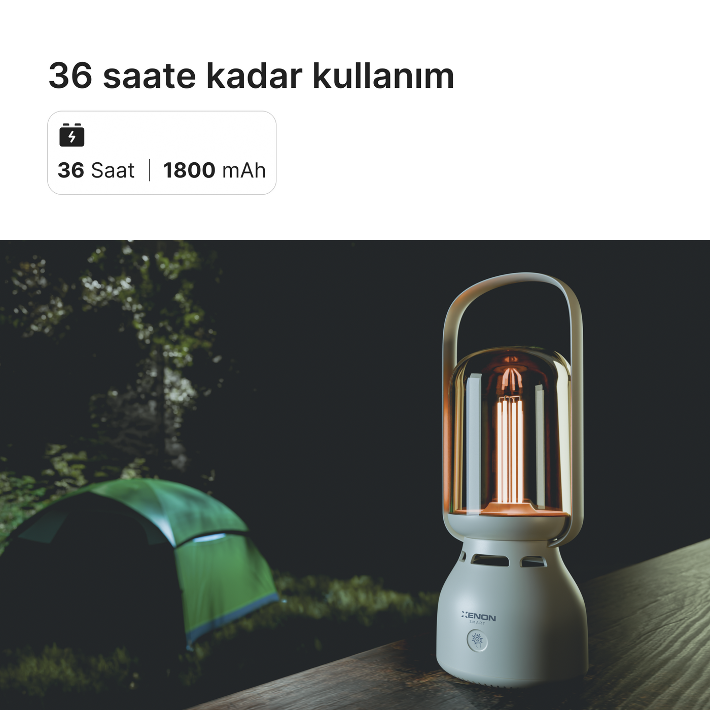 Xenon Smart Lambalı Bluetooth Hoparlör | Filament Gece Lambası, Müziğe Duyarlı, 36 Saat Pil, Taşınabilir (X6851)