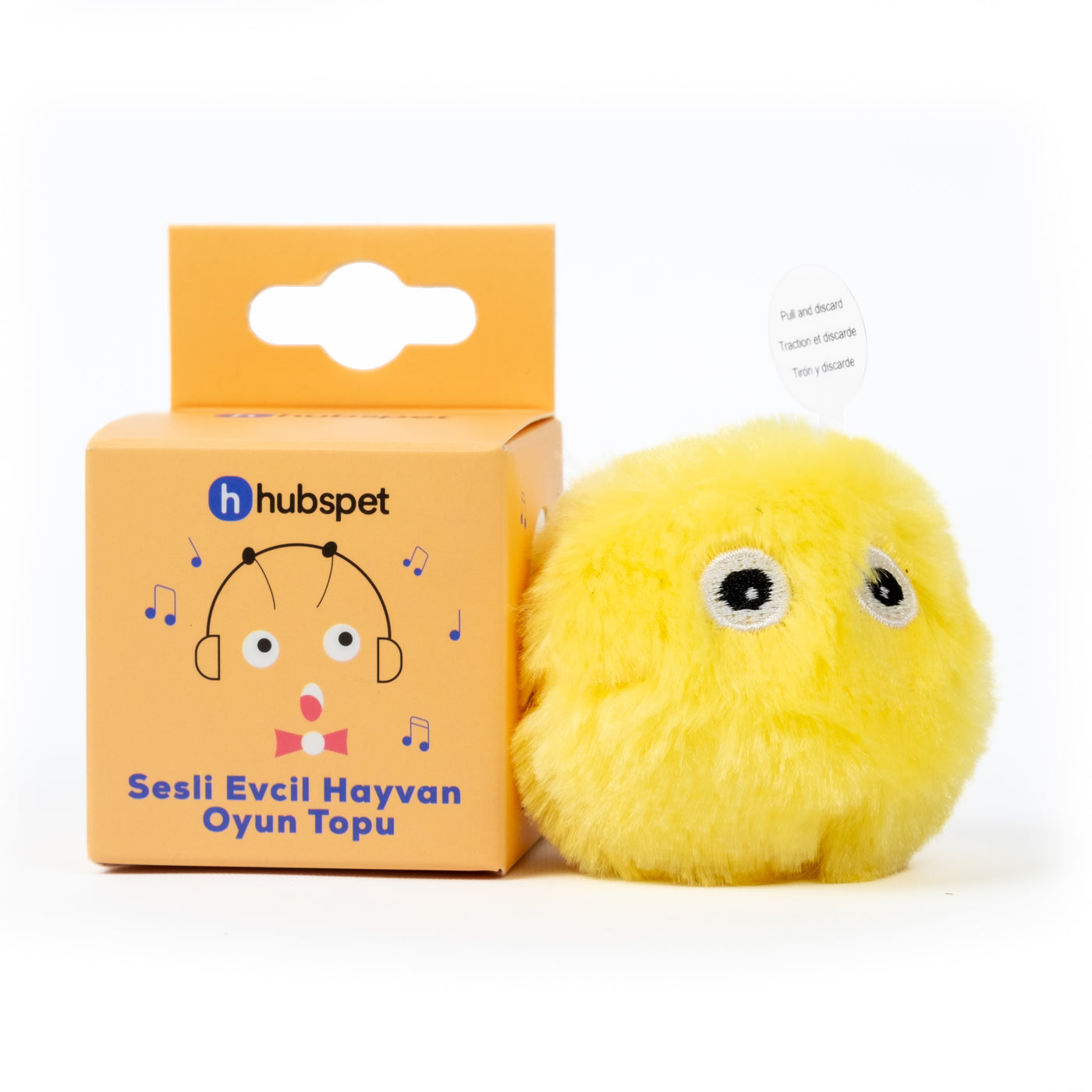 Hubspet Kedi Köpek Oyun Topu | İnteraktif, Kuş Sesli Dayanıklı Peluş Oyuncak, Pil Dahil (Sarı-H112)
