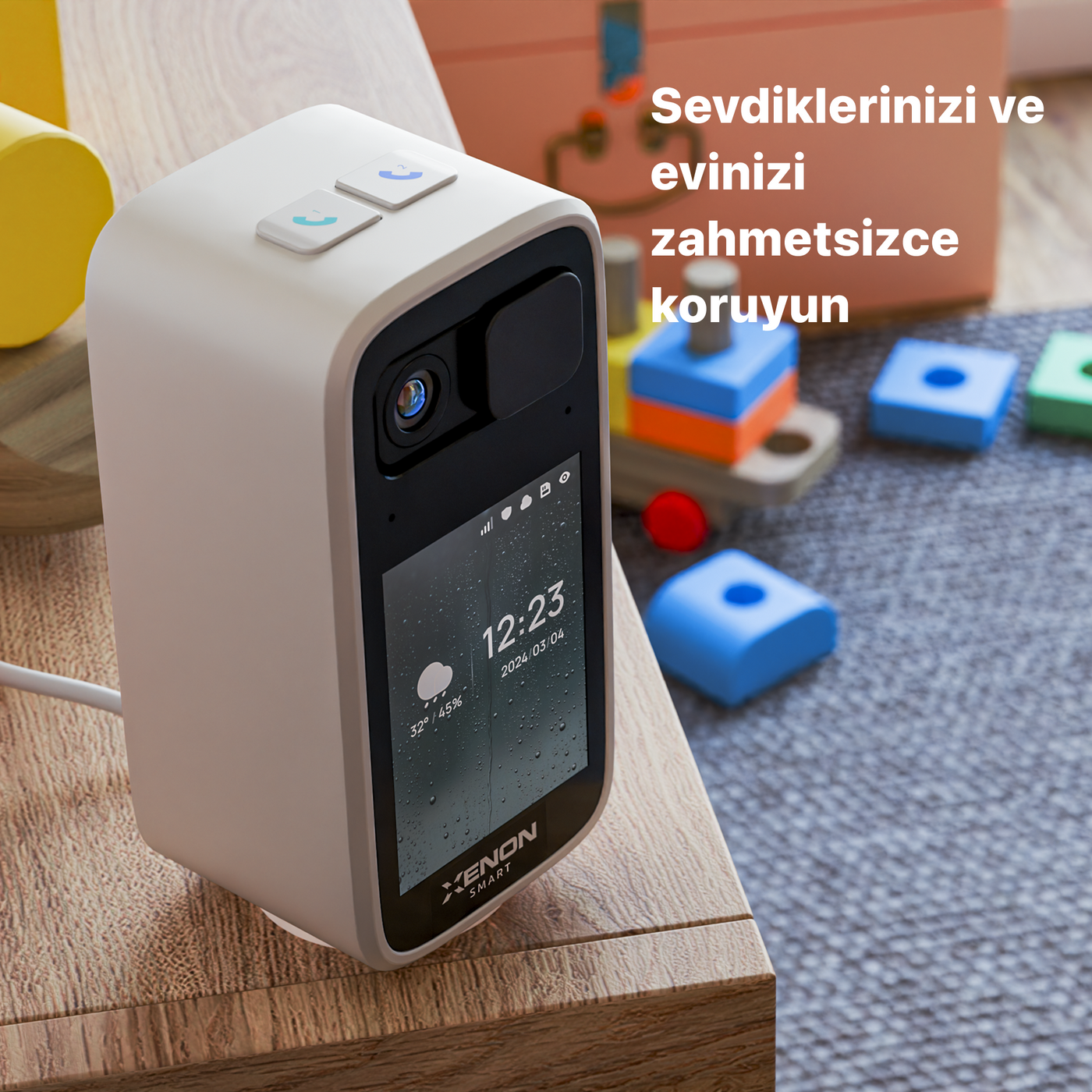 Ekranlı Bebek Güvenlik Kamerası | 4MP 2K, 360° Hareketli, Görüntülü Sesli Görüşme, 10m Gece Görüş (X7208)