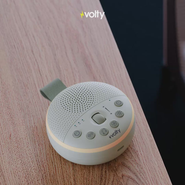 Volty Bebek Uyku Arkadaşı | 21 Sesli Beyaz Gürültü Makinesi, Gece Lambalı, Çocuk Kilitli, (V0501001)