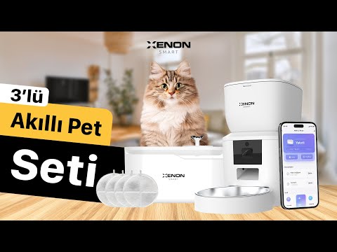 Akıllı Beyaz Mama Kabı, Su Pınarı ve Yedek Filtre