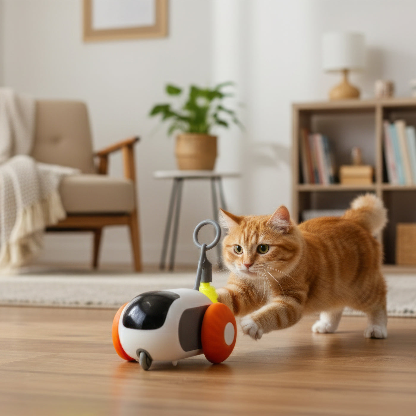 Hubspet Hareketli Kedi Oyuncak Arabası | Uzaktan Kumandalı, Şarjlı, Sensörlü, Akıllı Oyuncak (H210)