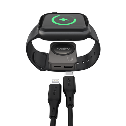 Volty Kablosuz Şarj Standı | 5W, Akıllı Saat Uyumlu, Taşınabilir Ultra Küçük, Manyetik, 28g (V0104001)