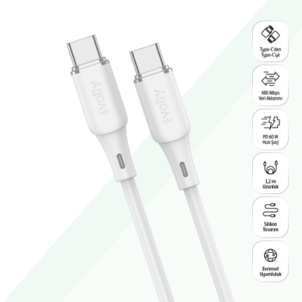 60W 1.2m USB-C Kablo