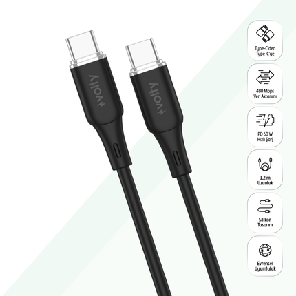 60W 1.2m USB-C Kablo