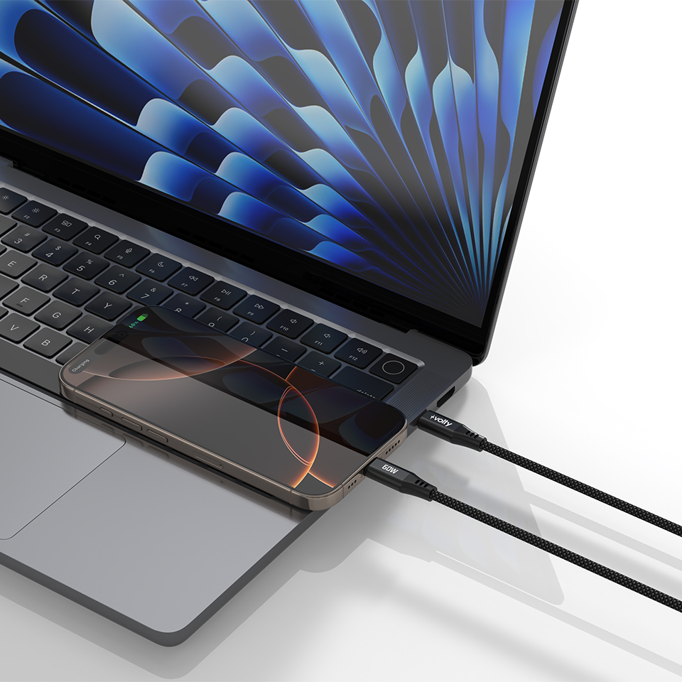 Volty Type-C to Type-C Hızlı Şarj Kablosu | 60W PD, 480Mbps, 1.2m, Manyetik Örgü (V0201013)