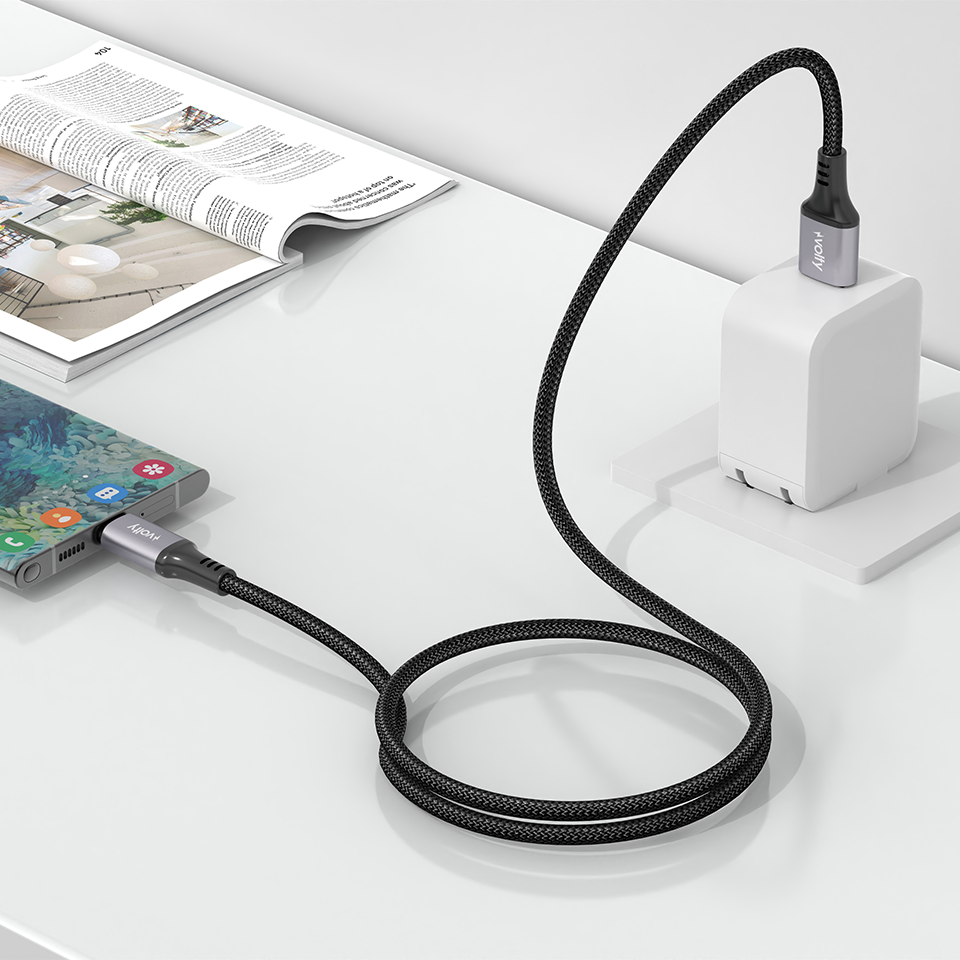 Volty USB-A to Type-C Hızlı Şarj Kablosu | 18W, 480Mbps, 1.2m, Dayanıklı Örgü (Siyah-V0203001)