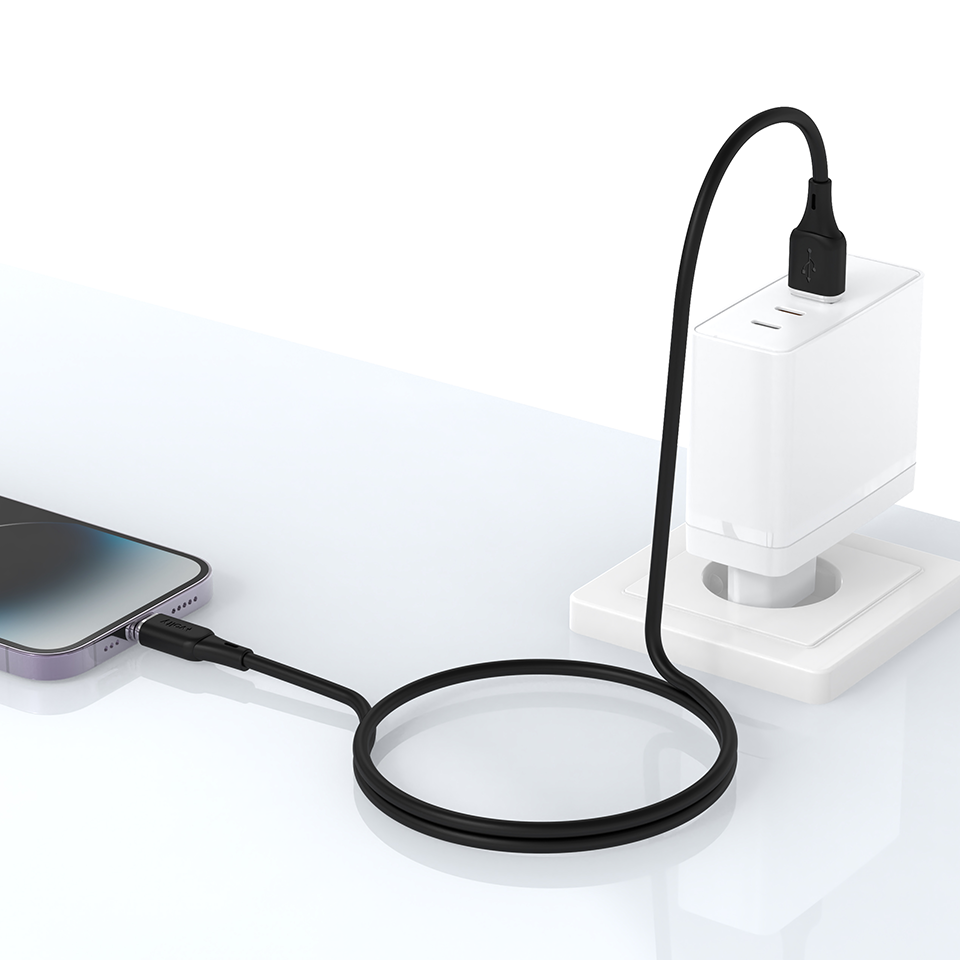 Volty USB-A to Type-C Hızlı Şarj Kablosu | 15W QC 3.0, 480Mbps, 1.2m, Data Kablosu (Siyah-V0203003)
