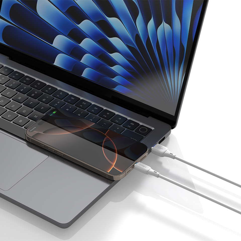 Volty USB-A to Lightning Hızlı Şarj Kablosu | 12W 2.4A, 480Mbps, 1.2m, iPhone, iPad Uyumlu (Beyaz-V205002)