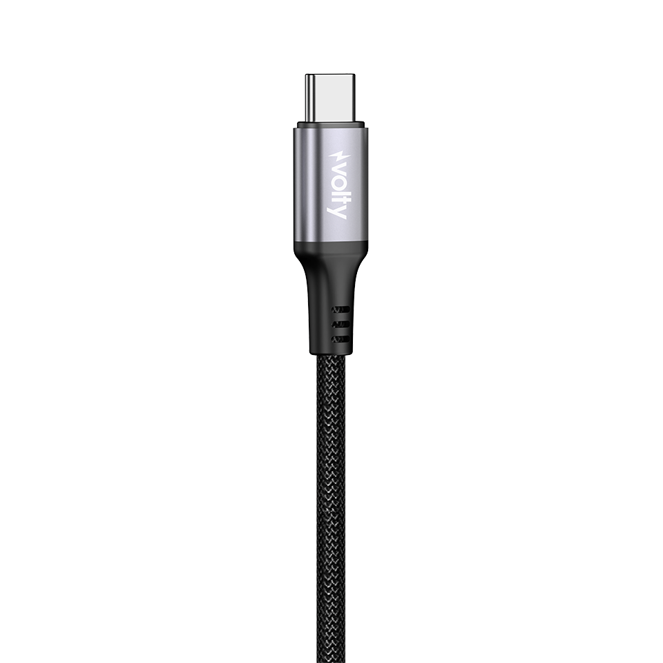 Volty USB-C to Lightning iPhone Şarj Kablosu | 30W PD Hızlı Şarj, 480Mbps, 1.2m, Örgü (V0207001)