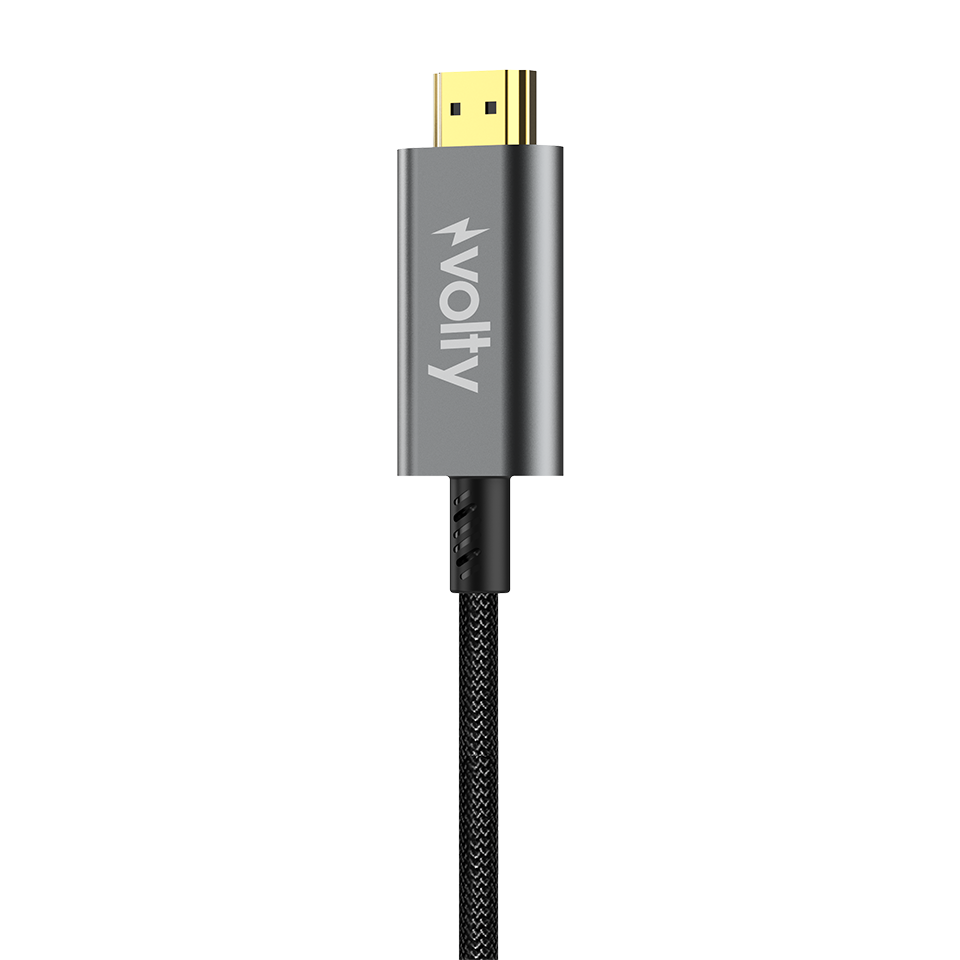 Volty Type-C to HDMI 4K 60Hz Görüntü Aktarıcı | 12Gbps, 1.8m, HDR, Örgü, Altın Uçlu (V0302003)