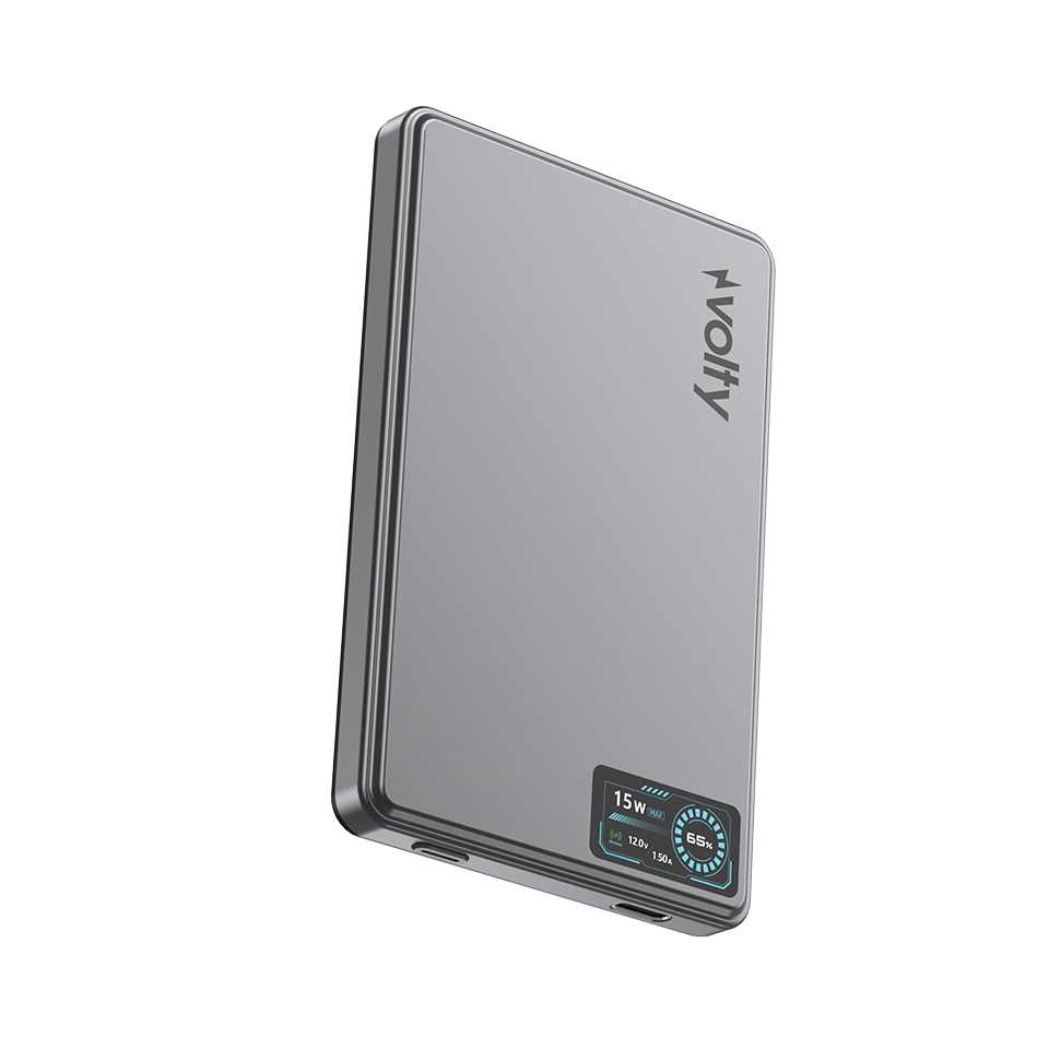 Volty MagSafe Powerbank 5000 mAh | 15W Kablosuz, 20W PD Hızlı Şarj, Dijital Ekran, 115g (V0601001)