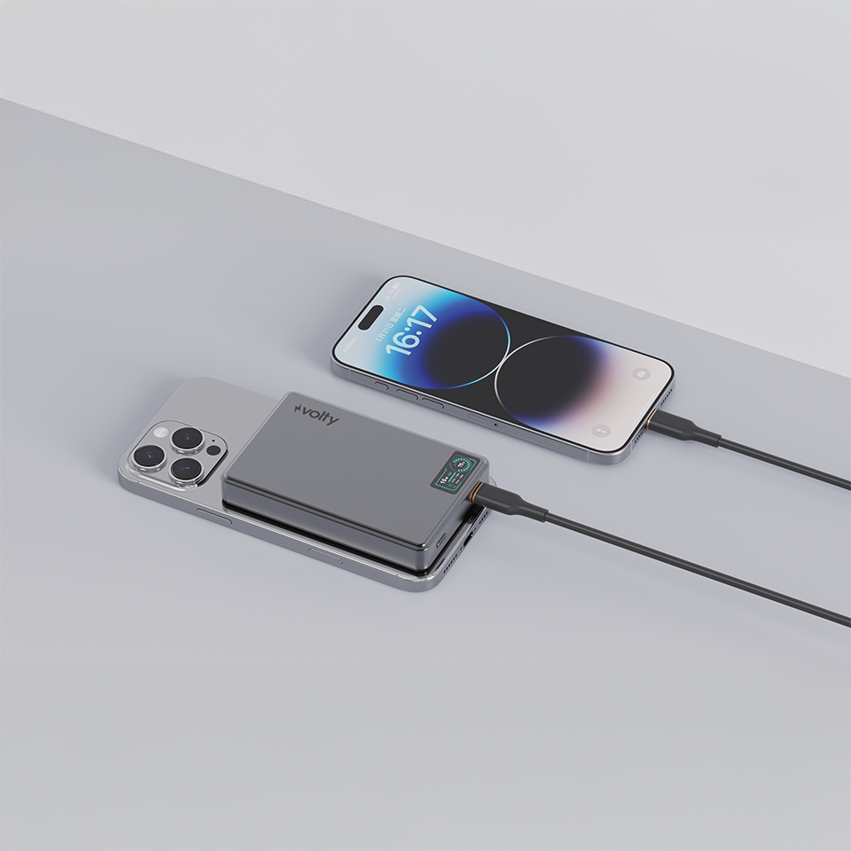 Volty MagSafe Powerbank 10000 mAh | 15W Kablosuz, 20W PD Hızlı Şarj, Dijital Ekran, 192g (V0601002)